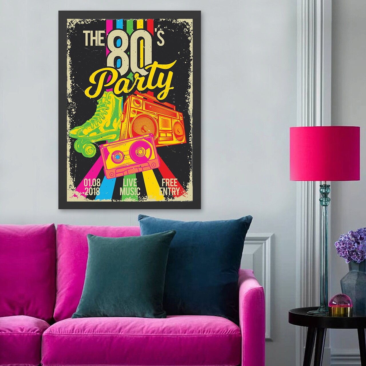 Tablou decorativ, The 80's Party (35 x 45), Polistiren, Multicolor - imagine 3